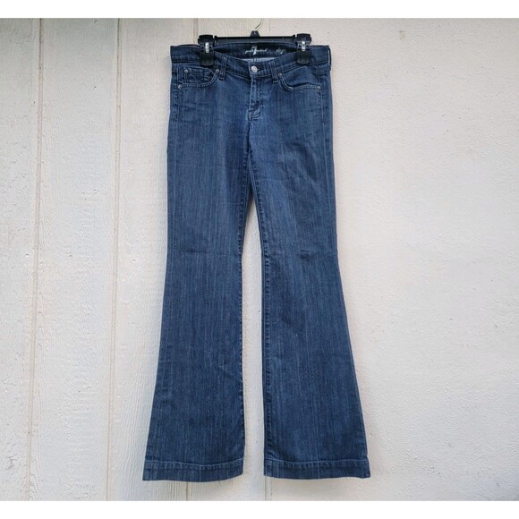 7 For All Mankind Dojo Jeans Women's Size 29 Y2K Flared Wide Leg - Picture 1 of 6